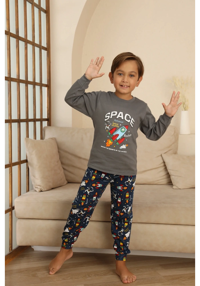 Kapitex 7114 Erkek Çocuk Uzun Kol Pijama Takımı