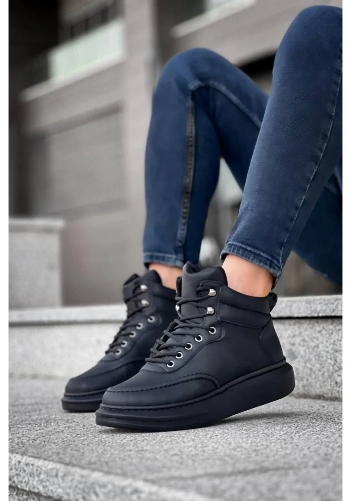 KB-0994  Kuback Siyah Cilt  Siyah  Yüksek Taban  Erkek Bilek Bot