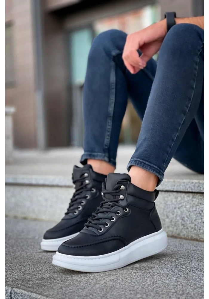 KB-0994  Kuback  Siyah Cilt  Yüksek Taban  Erkek Bilek Bot