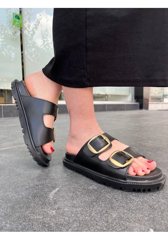 KBTX-1 Kuback Siyah Günlük Kadın Terlik