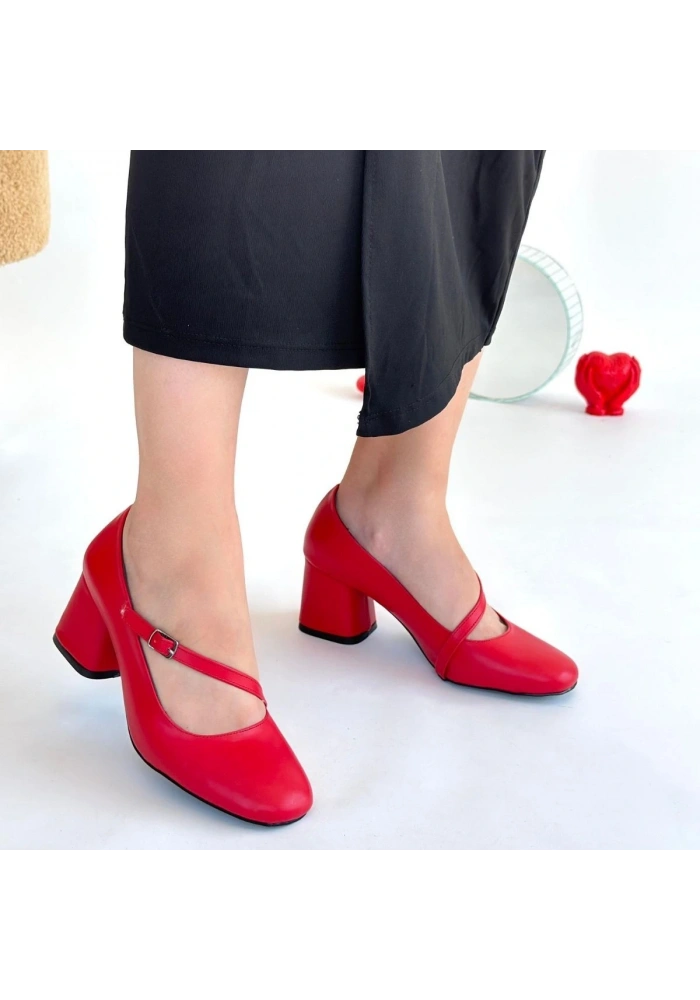 Kier Kırmızı Cilt Topuklu Ayakkabı