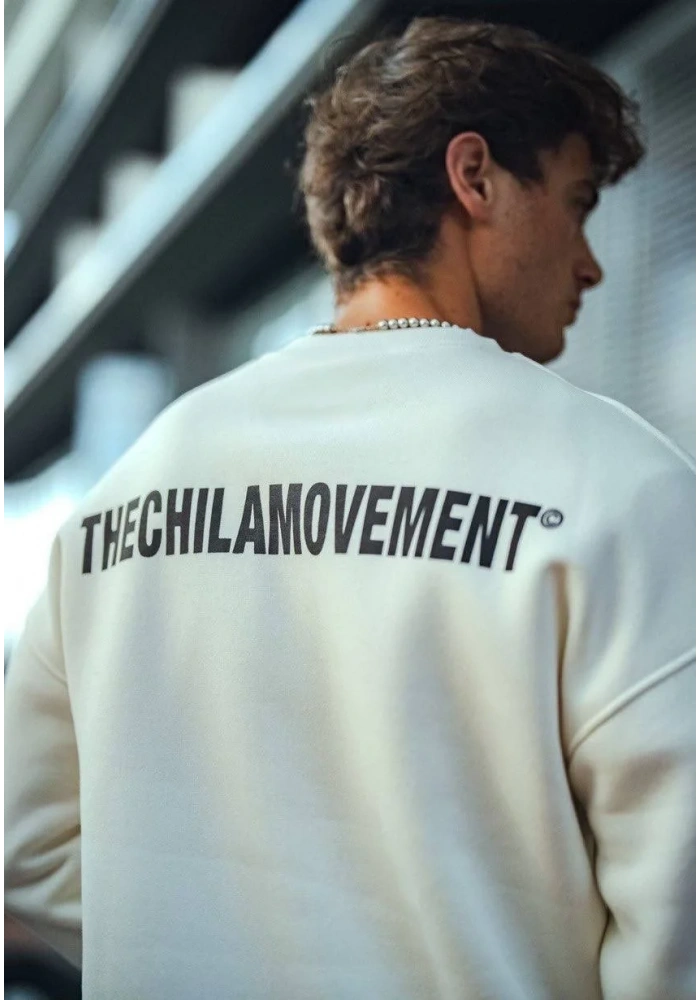 Kışlık Bisiklet Yaka Oversize Baskılı SweatShirt - Beyaz