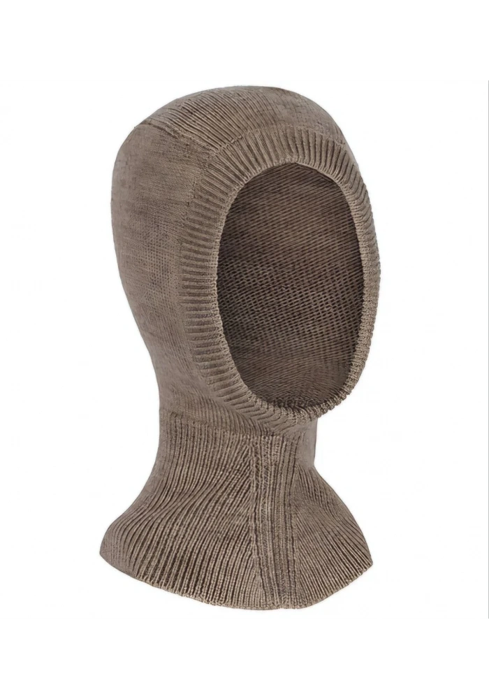 Tam Kalıp Boğazlı Dokuma Triko Bere - Vizon