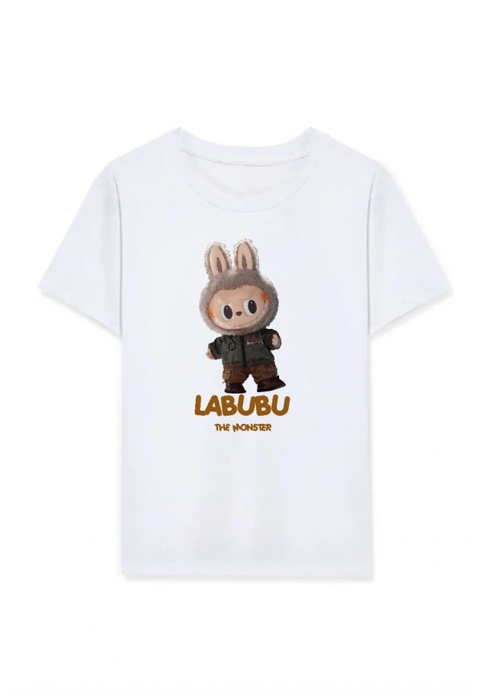 Kız Çocuk Baskılı T-Shirt - Beyaz