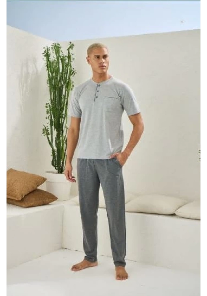 Kocabey 2090 Erkek Midi Yaka Pijama Takım