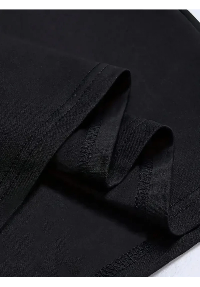 Erkek LB  Baskılı Oversize Bisiklet Yaka Yazlık T-shirt - Siyah