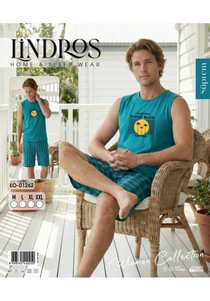 Lindros EO-01262 Erkek Sıfır Kol Süprem Şort Takım