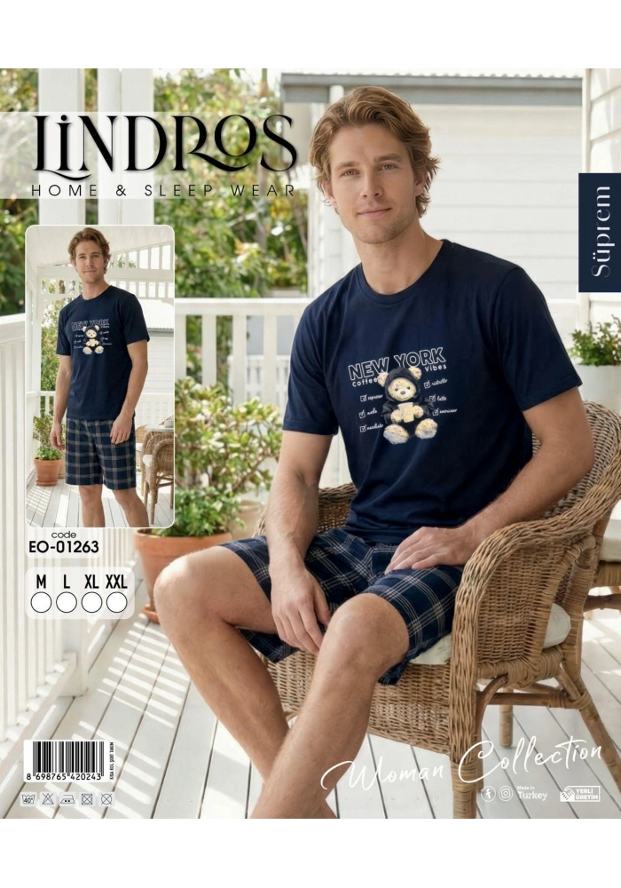 Lindros EO-01263 Erkek Kısa Kol Süprem Şort Takım
