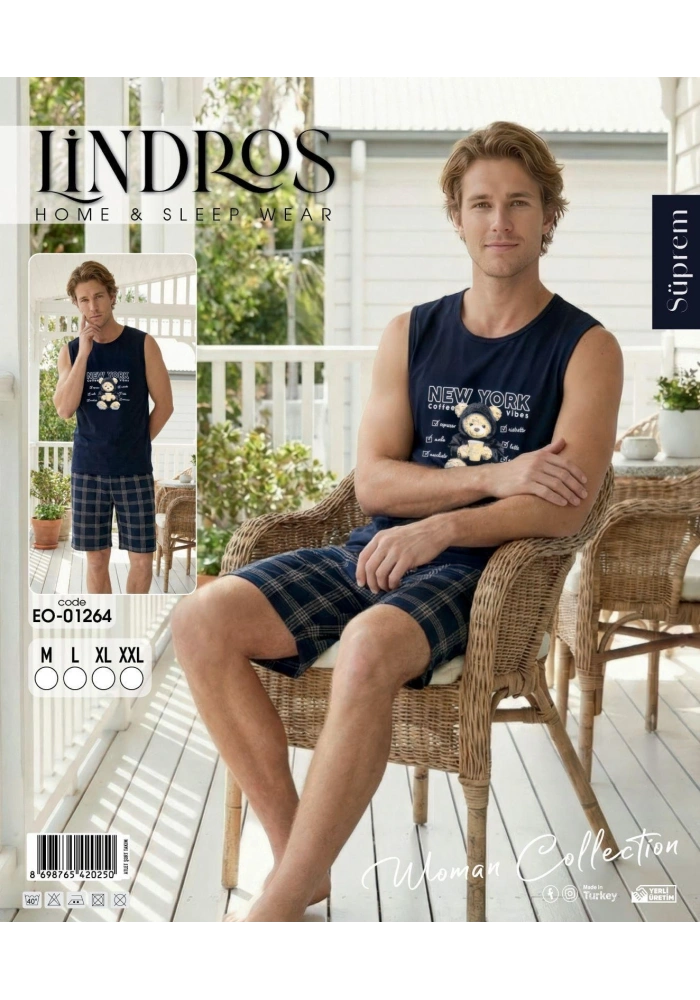 Lindros EO-01264 Erkek Sıfır Kol Süprem Şort Takım