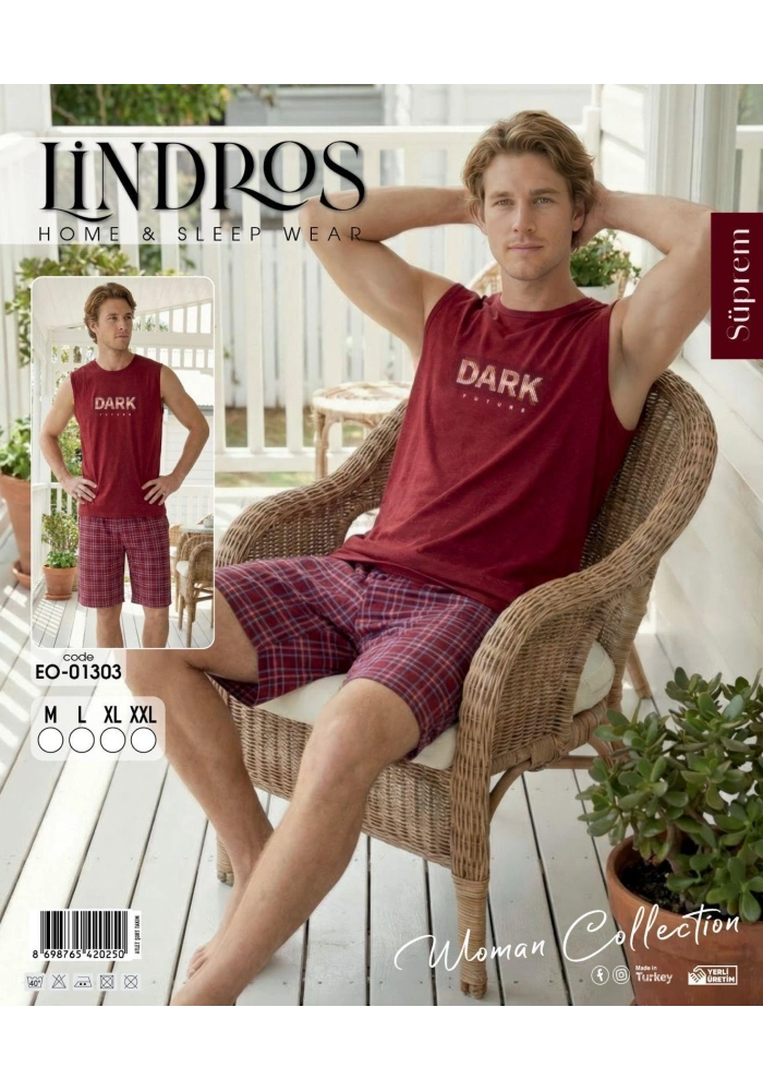 Lindros EO-01303 Erkek Sıfır Kol Süprem Şort Takım