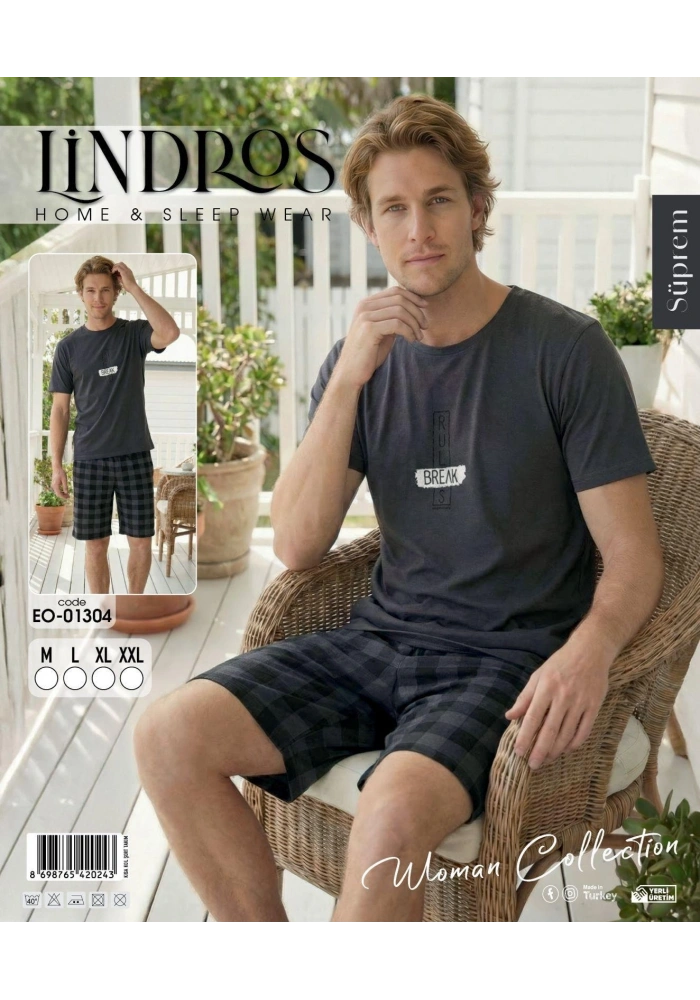 Lindros EO-01304 Erkek Kısa Kol Süprem Şort Takım