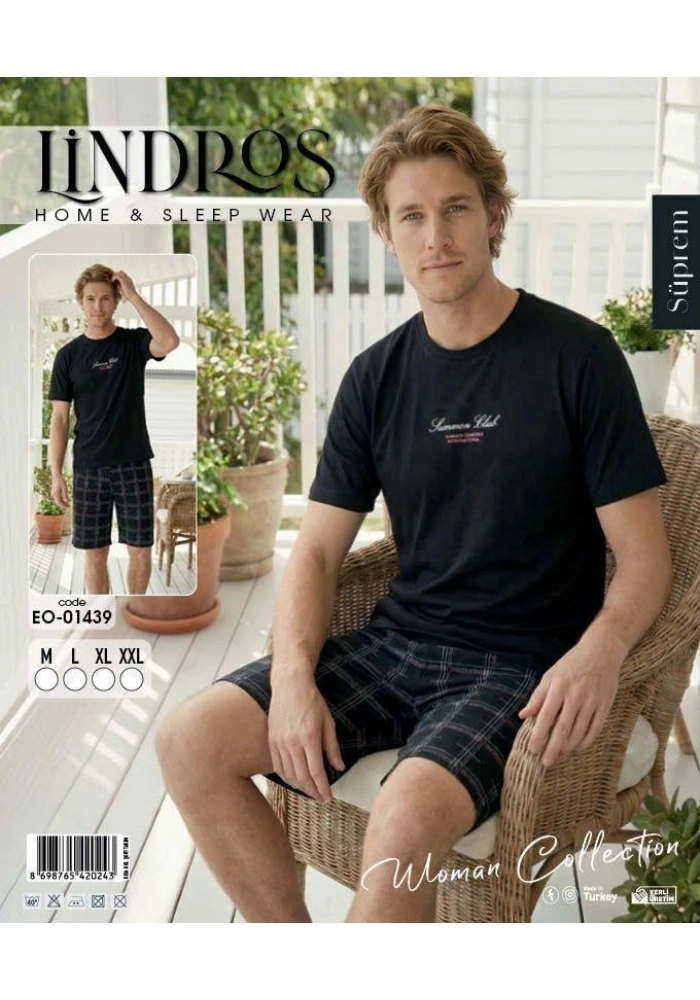 Lindros EO-01439 Erkek Kısa Kol Süprem Şort Takım