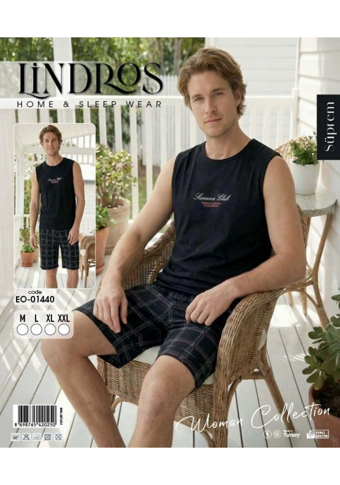 Lindros EO-01440 Erkek Sıfır Kol Süprem Şort Takım