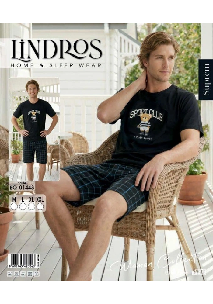 Lindros EO-01443 Erkek Kısa Kol Süprem Şort Takım