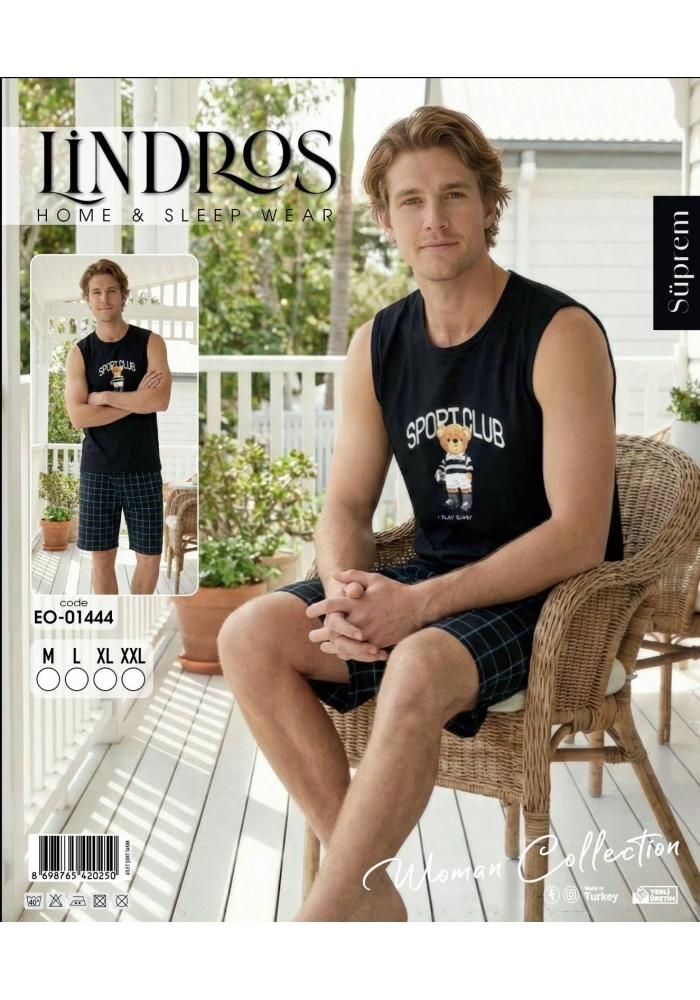 Lindros EO-01444 Erkek Sıfır Kol Süprem Şort Takım