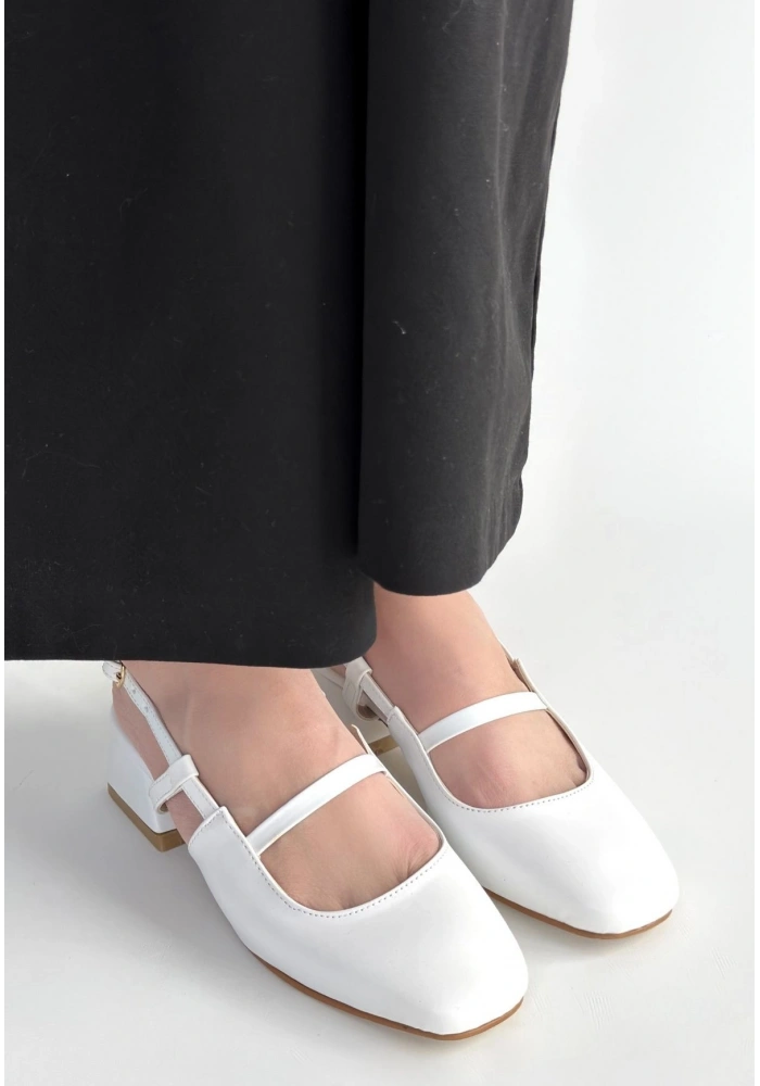 Liva Beyaz Cilt Topuklu Ayakkabı