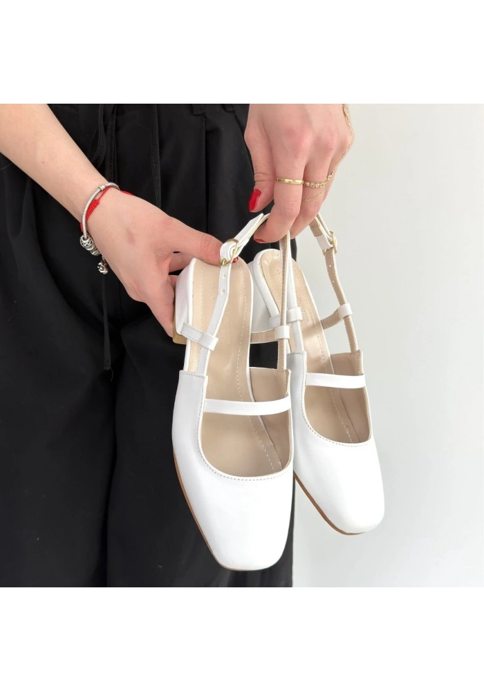 Liva Beyaz Cilt Topuklu Ayakkabı