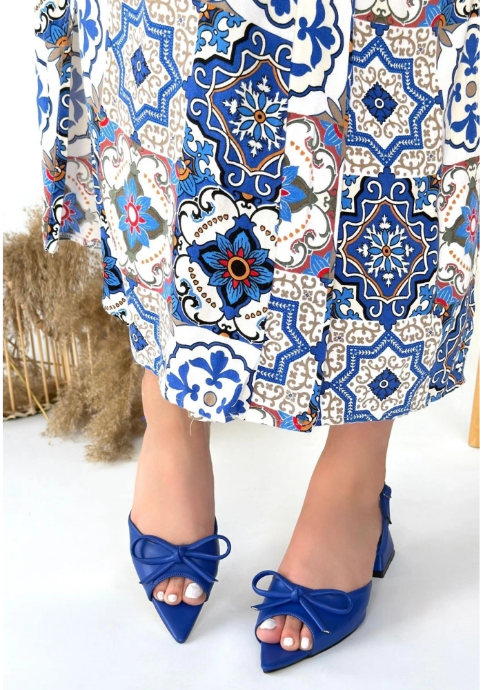 Lotta Mavi Cilt Topuklu Ayakkabı