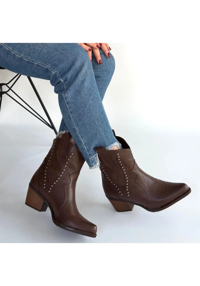 Matin Acı Kahve Cilt Topuklu Bot