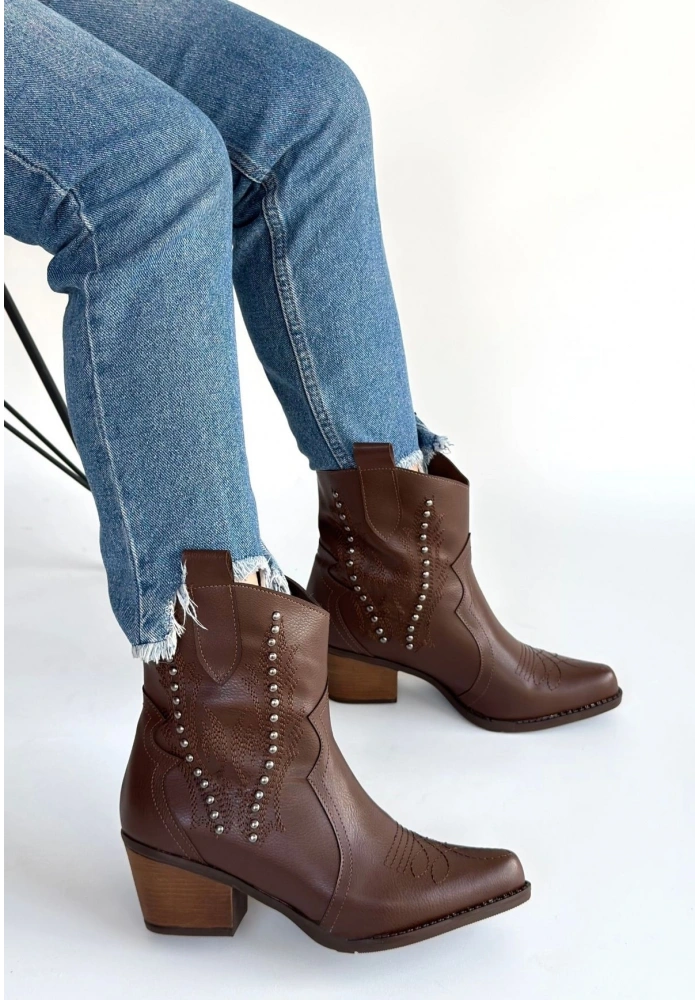 Matin Acı Kahve Cilt Topuklu Bot