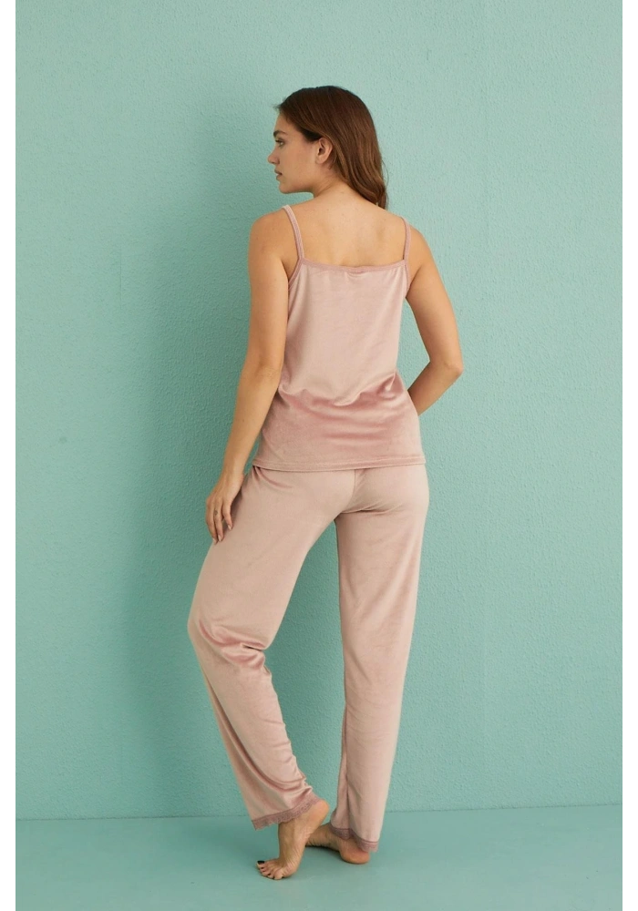 Mihra 13402 Kadın Kadife 3Lü Pijama Takımı