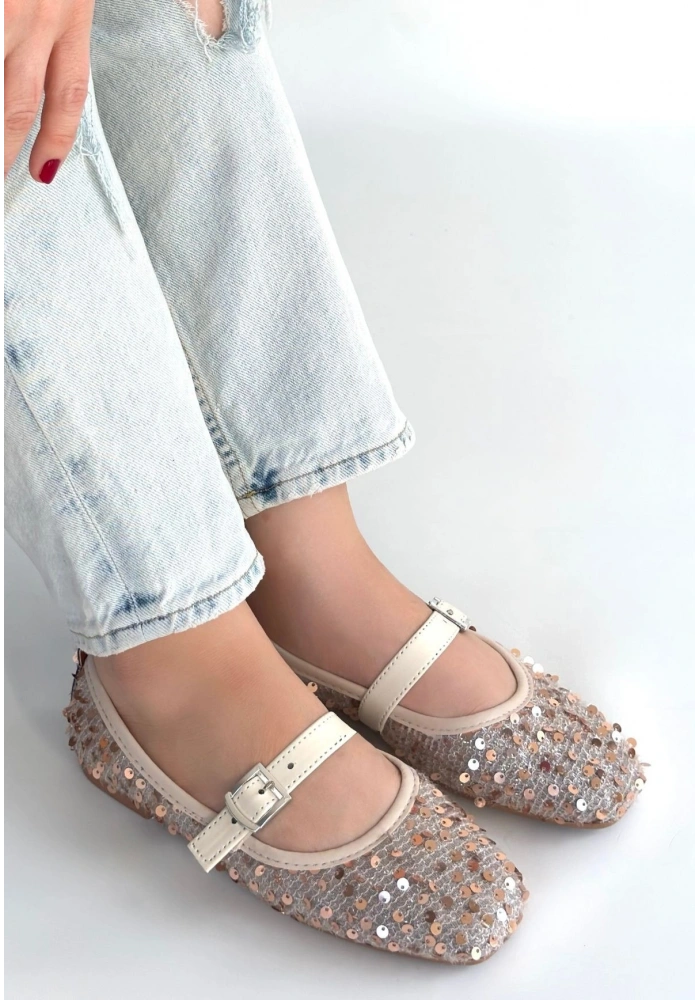 Moden Bej Süet Babet Ayakkabı