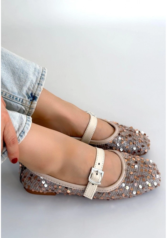 Moden Bej Süet Babet Ayakkabı