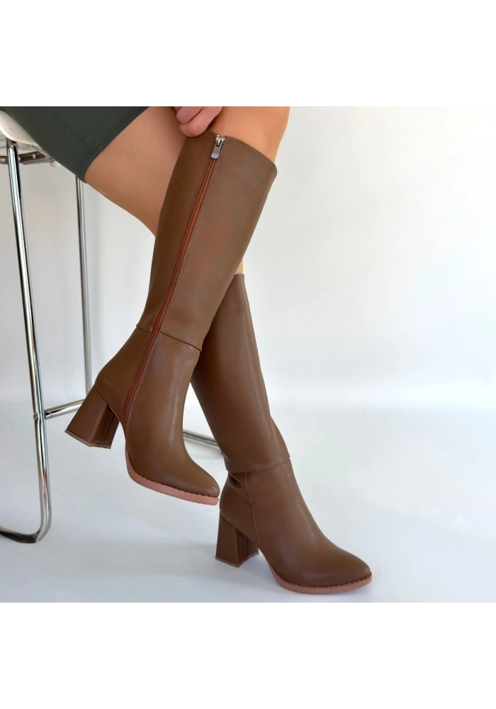 Morena Vizon Cilt BejTopuklu Çizme