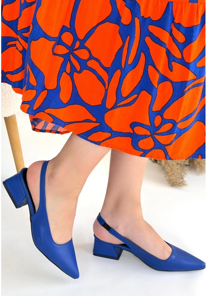 Morji Mavi Cilt Topuklu Ayakkabı