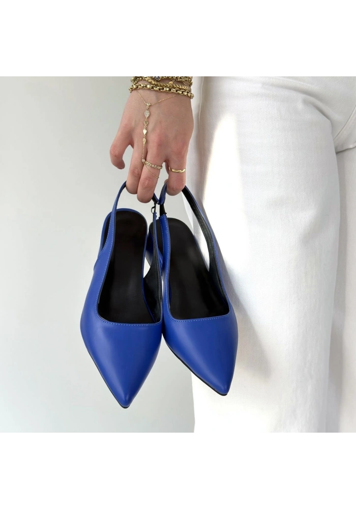 Morji Mavi Cilt Topuklu Ayakkabı