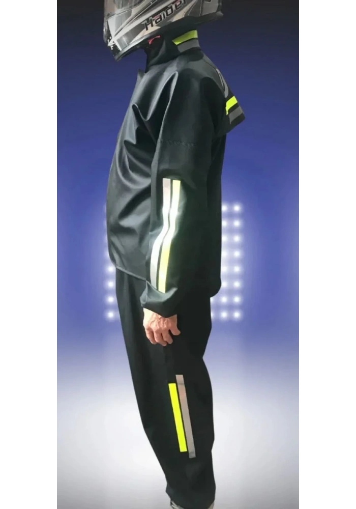 Motorcu Kurye Su Geçirmez Yağmurluk Takım - Siyah