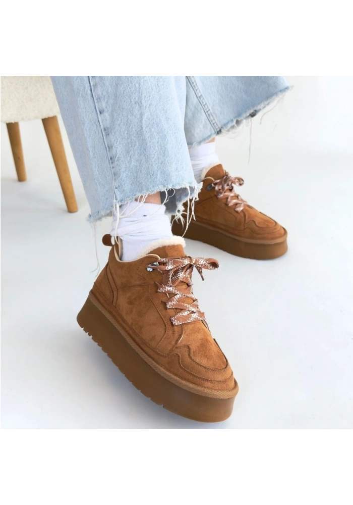 Muden Taba Süet Bağcıklı Bot