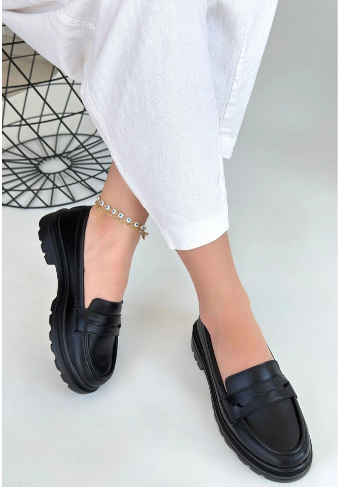 Narli Siyah Cilt Oxford Ayakkabı