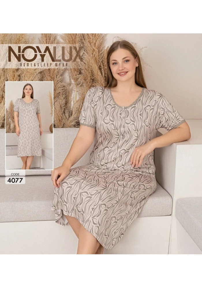 Noyalux 4077 Kadın Battal Kısa Kol Elbise Gecelik