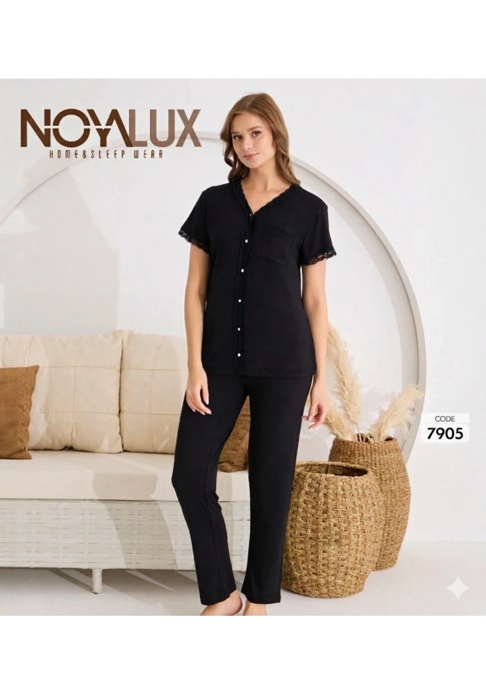 Noyalux 7905 Kadın Önden Dügmeli Pijama Takımı