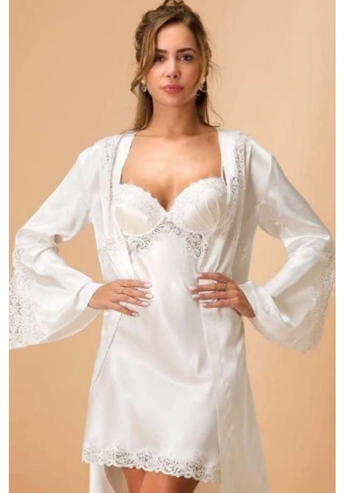 Nurteks 5380 Kadın Gecelik Kimona Takım