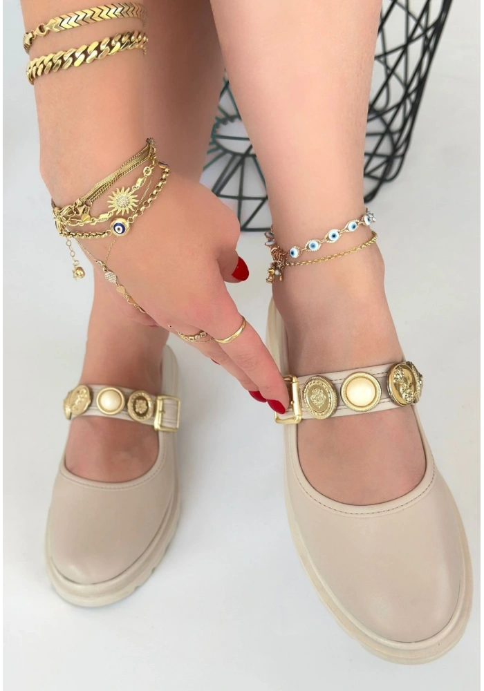 Okira Bej Cilt Oxford Ayakkabı