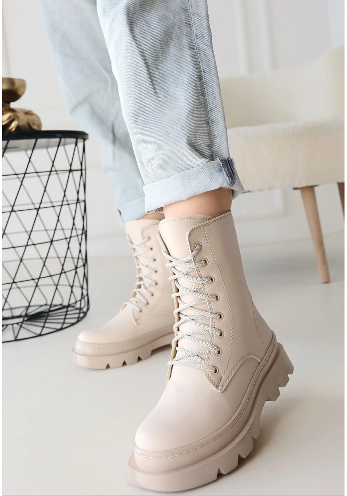 Orge Bej Cilt Bağcıklı Bot