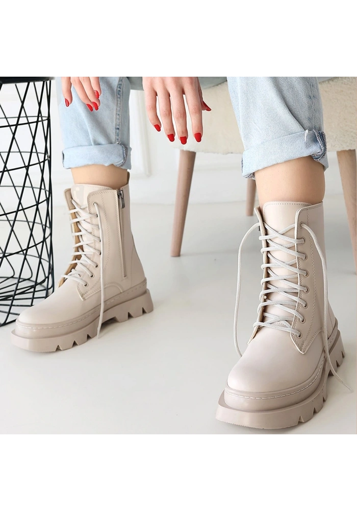 Orge Bej Cilt Bağcıklı Bot