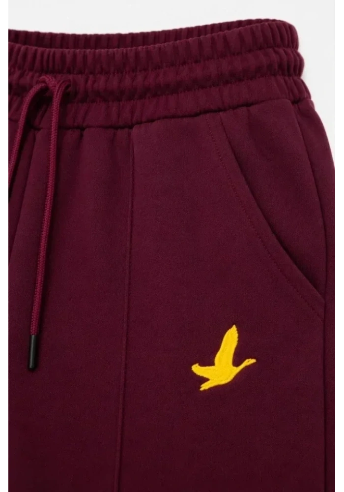 Osy Modal Yumuşak Dokulu Cima Dikişli Nakışlı Cepli Oversize Bol Paça Eşofman Altı - Bordo