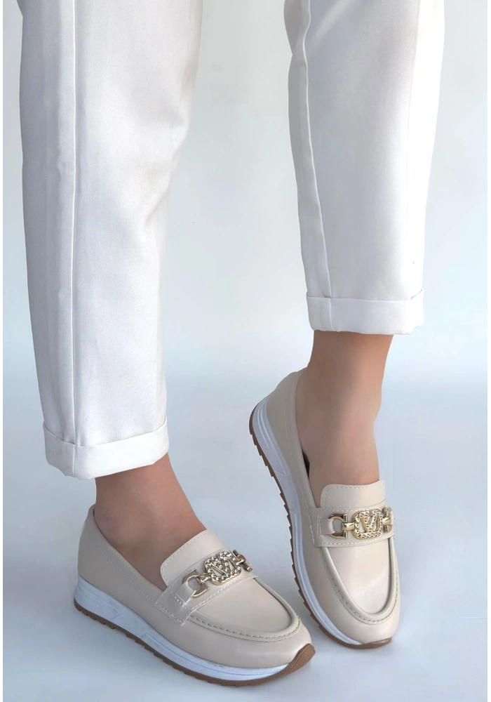 Otra Bej Cilt Babet Ayakkabı