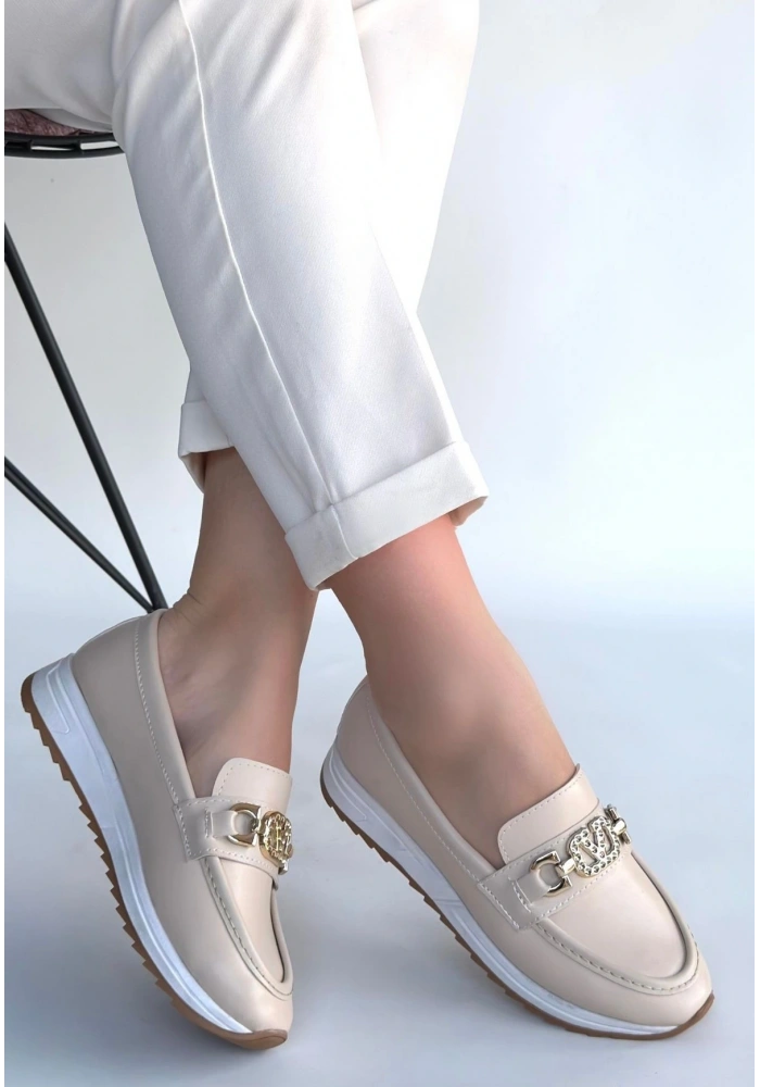 Otra Bej Cilt Babet Ayakkabı