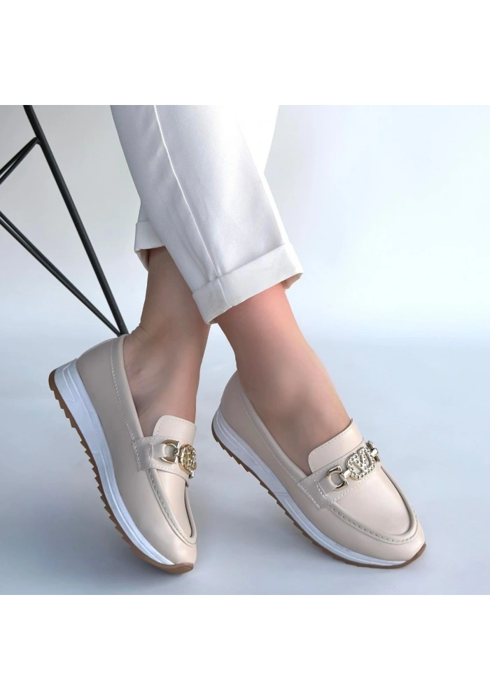 Otra Bej Cilt Babet Ayakkabı