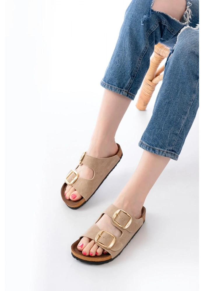 P-101 Bej Günlük  Kadın Terlik