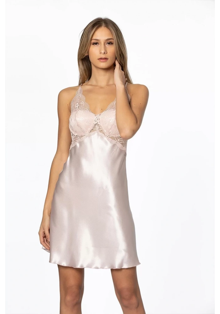 Pierre Cardin 605 Bayan Saten Dantelli Gecelik