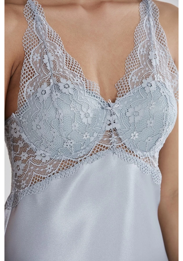 Pierre Cardin 605 Bayan Saten Dantelli Gecelik