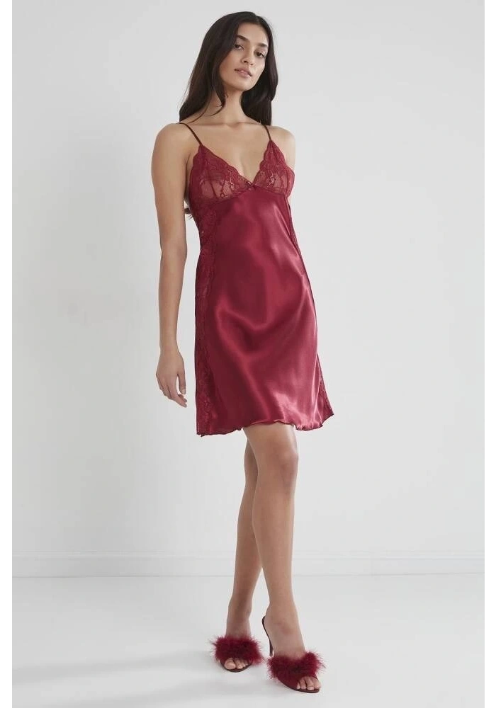 Pierre Cardin 624 Bayan Battal Kısa Saten Gecelik