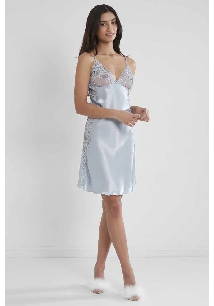 Pierre Cardin 624 Bayan Battal Kısa Saten Gecelik