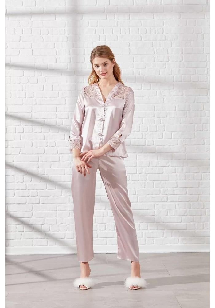 Pierre Cardin 6625 Kısa Gecelikli 6lı İpek Set