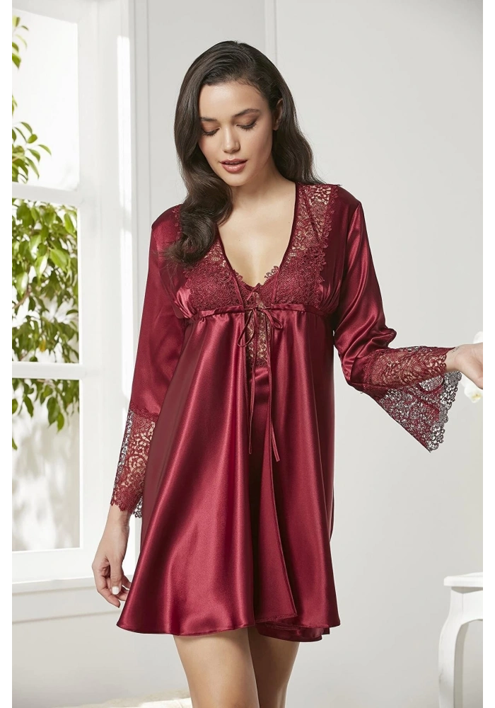 Pierre Cardin 6625 Kısa Gecelikli 6lı İpek Set